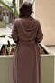 Removable Hooded Full-Length Zippered Robe with Buckle Belt - 4