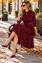 City Chic – Women's Scarf Collar Dress with Gold Button Detail and Flared Waist - 2