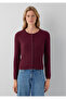 Burgundy Cardigan Slim Fit 1710957-87830 - 4