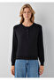 Wool Blend Buttoned Black Sweater Regular Fit / Normal Cut 1711005-900 - 3