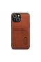 Apple iPhone 14 Plus Compatible Case Luxury Leather Case with Card Holder Brown - 2