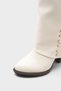 Women's Lace Detailed Pointed Toe Casual Trousers Boots Holdes Beige - 4