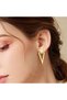Vintage Metal Triangle Ear Jacket Earrings,Hollow Geometric Front and Back Studs,Gold Stainless Steel Jewelry for Women - 3