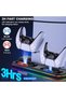 RGB LED Cooling Stand and Controller Charging Station for PS5 Slim,Headset Holder and 15 Game Slots,Black - 2