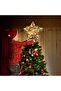 Holiday Tree Topper,Natural Star Tree Decoration with 30 LED Warm Lights,Battery Powered Rustic Indoor Ornament - 5