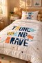 Written Patterned Quilted Stitched Quilt - 5