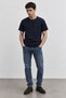 Logo Printed Crew Neck Regular Fit Basic Tshirt |   Mses215722-1 - 2