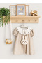 100% Cotton Lininged Beige Dress Set with Accessory Bag - 2