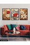 Red White Flower 3 Piece Wooden Framed Painting Act - 3