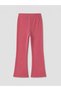 Pink Embroidered Ribbed Girls' Tracksuit Set - 8