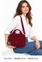 Women's Claret Red Zippered Lined Adjustable Strap Multi-Compartment Bag 4200 - 2