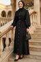 Buttoned Black Hijab Dress 10642S