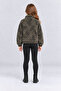 Girl's Gray Hooded Plush Coat with Zipper Pockets Warm Winter Jacket Ak103 - 5