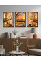 Allah Muhammed Written Mosque3 Piece Wooden Framed Painting Act - 3