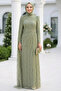 Lace Green Hijab Evening Dress 5659Cy - 2