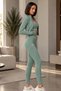 Women's 3-Piece Sports Set Zipper Crop Jacket Bustier and High Waist Gathering Leggings - 2