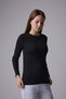 Women's Crew Neck Long Sleeve Regular Fit Basic T-Shirt Black - 5