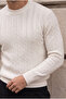 Malick Thin Hair Knit Crew Neck Men's Knitwear Sweater - Bone - 2