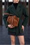 Women's Genuine Leather Shopper Hand and Shoulder Bag Yorita Tan Suede - 4