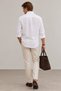 100% Linen Relaxed Fit Long Sleeve Shirt White | MES128043-01 - 5