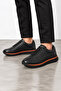 Entropy Men's Genuine Leather High Sole Sports Shoes - Black