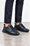 Vega Men's Genuine Leather Sports Shoes - Navy Blue
