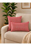 Lina Gingham Red Throw Pillow Cover