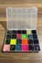 Decoration Stone Set 24 Colors Neon and Iridescent Rhinestones, Adhesive and Tweezers, Gift Box with Compartments - 4