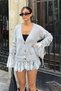 Women's Gray Lace Detailed Soft Textured Knitwear Cardigan - 3
