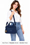 Women's Navy Blue Zippered Lined Adjustable Strap Multi-Compartment Bag 4200 - 2