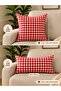 Lina Gingham Red Throw Pillow Cover - 3