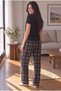 Women's Comfortable Fit Soft High Waist Printed Fleece Pajama Bottoms - 5
