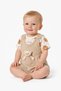 Baby Boy Teddy Bear Set of 2 Short Sleeve Snap-On Bodysuit + Ribbed Salopet Jumpsuit 3-6-9 Months - 2
