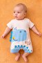 Cute Dinosaur Printed 3D Detailed Cotton Baby Summer Romper / Salopet