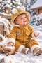Baby romper with bear ears, welsoft lined, hooded, zippered, winter plush detail, 6-24 months - 4