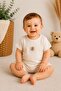 Unisex 2-piece baby set with openwork short sleeves and shorts, bottom and top 0-3-6-9-12 months 100% cotton - 4
