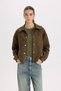 Crop Shirt with Collar, Snap Pockets, Suede Shirt Jacket B2983Ax23Wn - 4