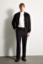 Slim Fit Suede Bomber Coat Jacket Slim Fit College Collar Zip-Up Double Pocket Seasonal Lightweight - 2