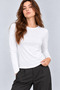 White Long Sleeve Basic T-Shirt - Blouse -