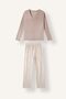 Regular Fit Long-Sleeve Velour Top and Striped Long-Bottom Pajama Set A6205AX26AU - 7