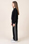 Girl's Sweatpants with Embroidery and Fleece Inside, Black Color - 2