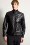 Slim Fit High Collar Pocket Zipper Faux Leather Jacket H0588Ax26Sp - 4