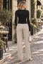Women's 100% Viscose Finger-Looped Crew Neck Black Basic Bodysuit - 3