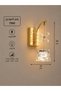 مصباح جداري فاخر من الكريستال بتقنية LED من عام 1990 بثلاثة مستويات سطوع - تصميم ذهبي أنيق - 3