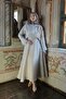 Shawl Collar Shirt Skirt Set Beige - 6