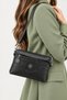 Women's Black Shoulder and Portfolio Handbag with 4 Compartments, Daily Stylish