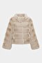 Premium Stand Collar Women's Rex Faux Fur Jacket