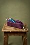 Favara - Premium Serie Tumbled Genuine Leather Purple Pen Holder, High-Level Hand Workmanship