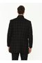 Men's Patterned Wool Blend Coat Patterned Navy Blue Plt8327 - 3