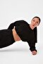 Crop Ribbed Waist Gathered Sweatshirt
